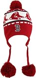 Boston Red Sox Beanie with Ear Flaps and Poms