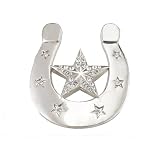 Silver Star "Rhinesone Horseshoe" Metal Belt Buckle