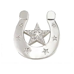 Silver Star "Rhinesone Horseshoe" Metal Belt Buckle