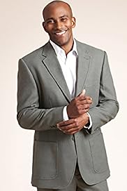 Linen Blend 2 Button Plain Jacket