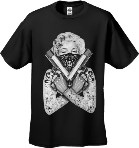 Marilyn Monroe Gangster T-Shirt Tee Guns Tattoo Rocksmith #B193
