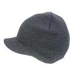 NEW CUFFLESS CHARCOAL Beanie Visor Skull Cap HAT USA