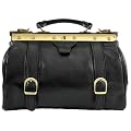 DELARA Handtasche kleine schwarze Arzttasche Leder