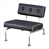 Bench Chair - Franklin Black Vinyl with Steel Legs
