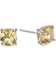 Sterling Silver 6mm Cushion Gemstone Solitaire Earrings