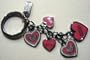 Coach All Pink Hearts Keychain/keyfob/keycharm