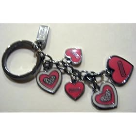 Coach All Pink Hearts Keychain/keyfob/keycharm