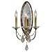 Murray Feiss WB1543OBZ Valentina Collection 3-Light Wall Sconce, Oxidized Bronze Finish with Clear Cut Polished Crystal and Antique Beveled Mirror