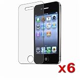 6X Reusable Anti-Glare Screen Protector for Apple iPhone 4