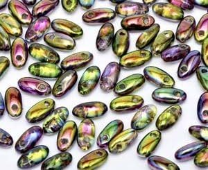Magic Orchid 2.5x6mm Rizo Beads Czech Glass Seed Beads 22 Gram Tube