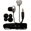 Nemo Digital NDF10112WT-2 Crystal Pave Twisted Heart Earbud (Clear with Black Wires)
