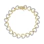 18k Gold Plated Sterling Silver Diamond-Accent Open Heart Link Bracelet