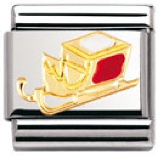 Nomination Composable Classic CHRISTMAS Edelstahl, Email und 18K-Gold (Schlitten) 030225 Preisvergleich
