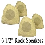 2 Pairs of New 6.5 Woofers Outdoor Garden Waterproof Sandstone Rock Patio Speakers 4R6B