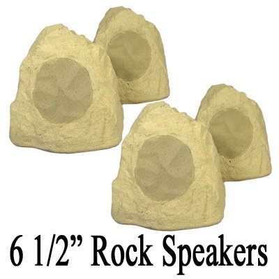 2 Pairs of New 6.5 Woofers Outdoor Garden Waterproof Sandstone Rock Patio Speakers 4R6B