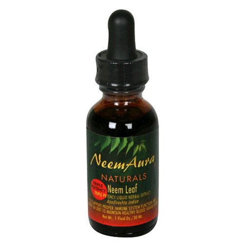 Neemaura Naturals Neem Leaf, Triple Potency, 1-Ounce (30 ml) (Pack of 2) by NeemAura Naturals