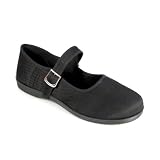Cute Plain Back Mary Jane Shoe Womens Comfortable Shoes Black Canvas