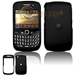 Black Rubber Feel Snap-On Cover Hard Case Cell Phone Protector for BlackBer ....