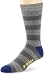 2(x)ist Men's Hybrid Striped Crew Socks, Gray/Navy, 10-13