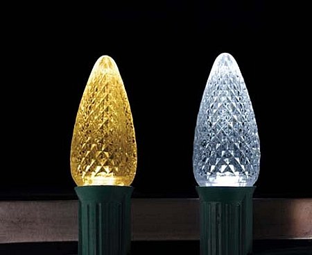 C9 White Faceted LED Replacement Bulbs- 25 bulbs box Cool or Warm White C9 White Faceted LED Replacement Bulbs- 25 bulbs box Cool or Warm White