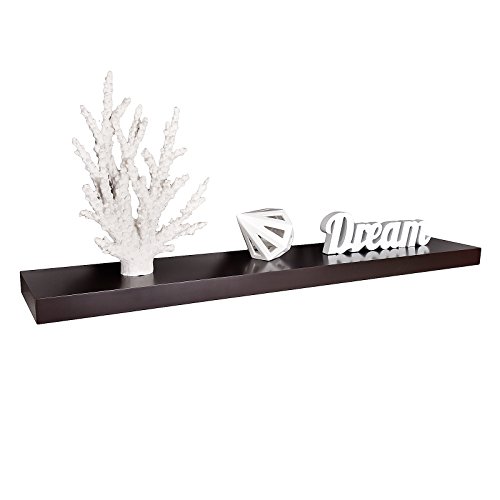 WELLAND Chicago Floating Wall Shelves, 48-inch, Espresso
