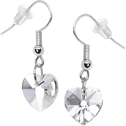 Crystal Heart Dangle Earrings
