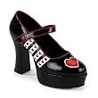 Queen Of Hearts Costume Shoe 4 Inch Sexy Platform Mary Jane Women's Shoes Black