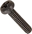 Steel Pan Head Machine Screw, Black Oxide Finish, Meets ASME B18.6.3, #1 Phillips Drive, #2-56 Thread Size, 3/8" Length, Fully Threaded, Import (Pack of 100)