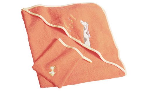 Liegelind 99502 - Kapuzenbadetuch und Waschlappen, Größe 10 Farb-Nr. 19 orange