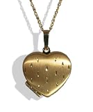 Image of 9ct Gold Diamond Cut Heart Locket & Chain.
