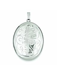 Genuine .925 Sterling Silver Swirls 34mm Oval Locket 8.6 Grams. 100% Satisfaction Guaranteed.
