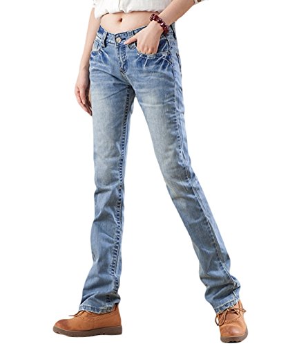 レディース ジーパン ジーンズ パンツ ズボン スラックス 春 秋 ストレート デニム コットン 弾性 ストレッチ ロング スリム ステッチ 薄手 英国風 美脚 トラベル リゾート レジャー 通勤 通学 カジュアル 海外セレブ 可愛いスカーフ付き KK978