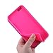 Nouske iPhone 6/6S Smart Touch Case S-View Window Flip Cover/Magnetic Closure/Stand/TPU bumper/360 protection, Hot Pink
