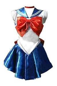 Amour- Deluxe Sailor Moon Mars Costume Cosplay Uniform Fancy party Dress & Gloves (M, AS03)