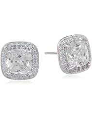Myia Passiello "Cushion" Cut Swarovski Zirconia Halo Earrings