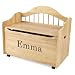 KidKraft Personalized Limited Edition Toy Box-Natural Brown Library Font,Emma