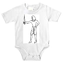 Onesie with Africa, sword, "black and white"