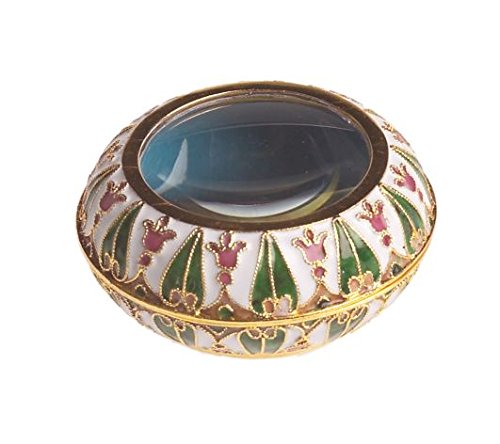 Cloisonne Magnifying Glass Trinket Box in A Beautiful Gift Box