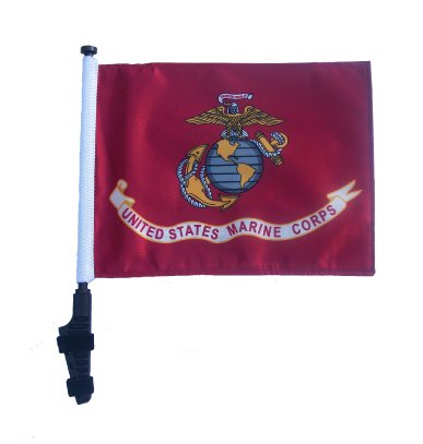 US Marine Corps Golf Cart Flag with SSP Flags EZ On & Off Bracket