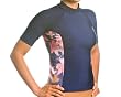 Women's UV Rash Guard Shirt - Navy Plumeria