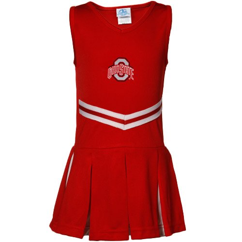 Ohio State Buckeyes Toddler Girls Scarlet Cheerleader Dress (3T)