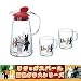 リサとガスパールのピッチャー&マグカップ2個セット レッド