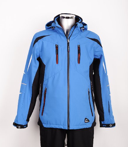 Killtec 19083  Unisex/Herren Soft Shell Jacke mit abzipbarer Kapuze Nelumos, skylight/schwarz/wei&szlig;/orange (805), XXL