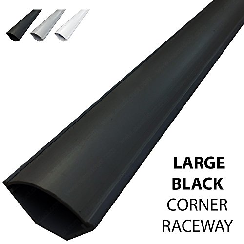Large Corner Duct Cable Raceway (1250 Series) - 5 Feet - Black