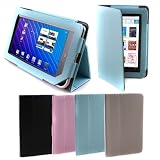 GMYLE(TM) Aqua Blue Leather Stand Case Cover Folio Portfolio for Nook Tablet