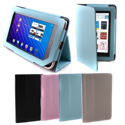 GMYLE(TM) Aqua Blue Leather Stand Case Cover 