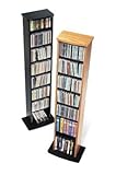 Stylish Oak And Black CD Video DVD Storage Tower