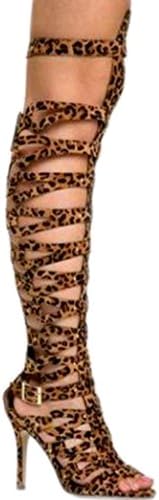 Breckelle's Women's Diva31 Leopard Open Toe Gladiator Sandals-8.5