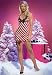  : Christmas 2PC Mesh Candy cane Polka Dot Chemise Sexy Lingerie Intimate Apparel with G-String