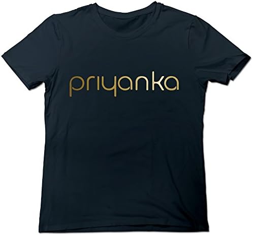 DALLYCENTER Black Men's Priyanka Chopra Film Actress Tee Shirt M